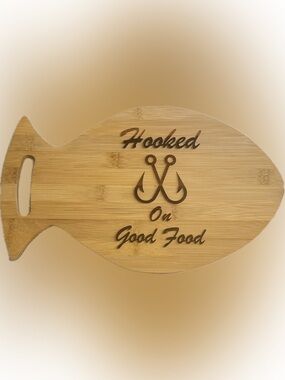 Hooked On Good Food Bamboo Wall Decor - Natural Wood